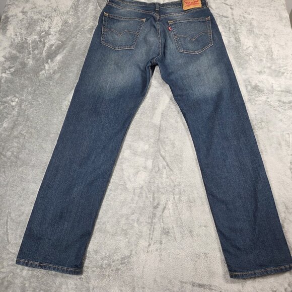 Levis 505 Jeans Mens 34X32 Blue Straight Leg Medium Wash Cotton Stretch Denim - Picture 3 of 7